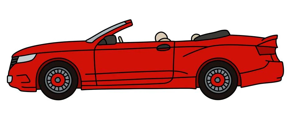 The red cabriolet Stock Illustration