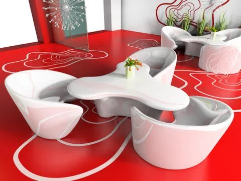 Red cafe Stock Illustration