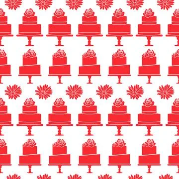 Red Cake Pattern Background Stock Illustration