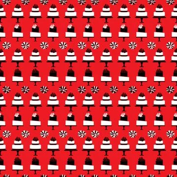 Red Cake Pattern Background Texture Stock Illustration