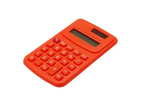 Red calculation isolated on white Stock Photos