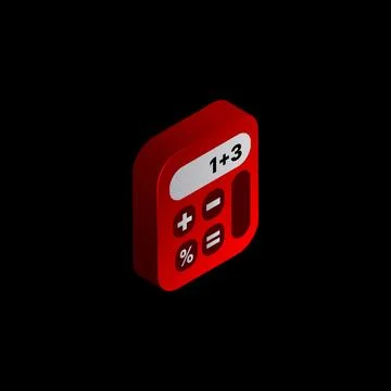Red Calculator. Isolated Graphic Element Stock Illustration