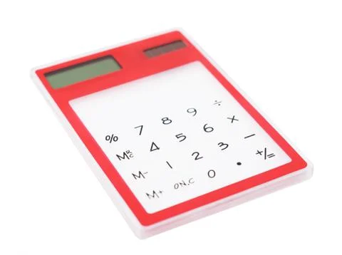 Red calculator Stock-Fotos