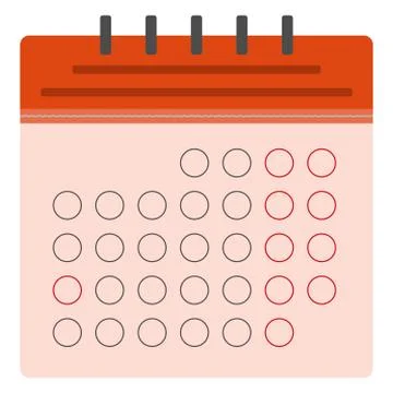 Red calendar flat icon Stock Illustration