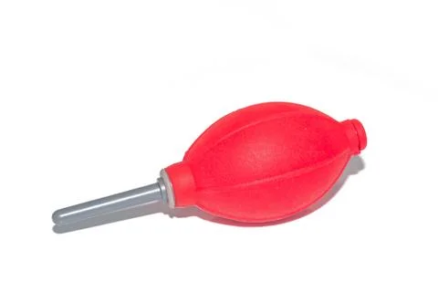 Red camera-blower with white back ground Stock Photos