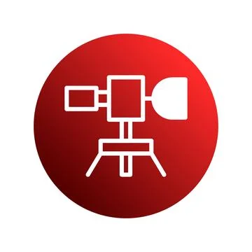 Red Camera Icon A Symbol Representing Photography Film Television And Media.. Stock Illustration