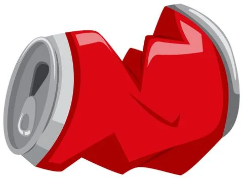 Red can in bad shape Illustrazione stock
