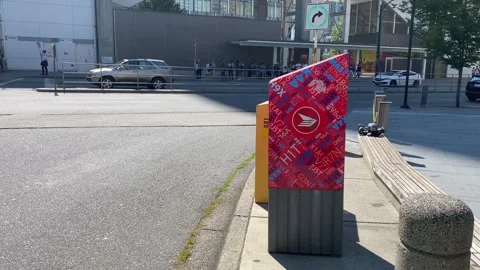 Red Canada Mailbox in Burnaby Stock Footage 282061129