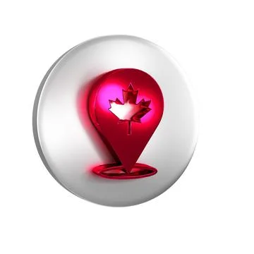 Red Canadian maple leaf icon isolated on transparent background. Canada sym.. Stock Illustration