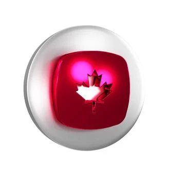 Red Canadian maple leaf icon isolated on transparent background. Canada sym.. Stock Illustration