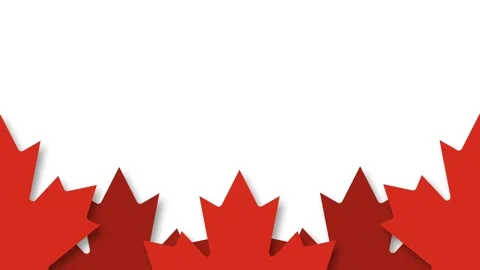 Red Canadian Maple Leaves Frame Border Background Motion Graphic Animation. Stock Footage 344787146