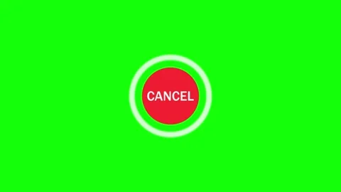 A red cancel button animation with white outline appears on a green screen .. Stock Footage 333878133