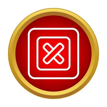 Red cancel button showing cross mark symbol Stockillustratie