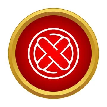 Red cancel button showing rejection or delete icon イラスト素材