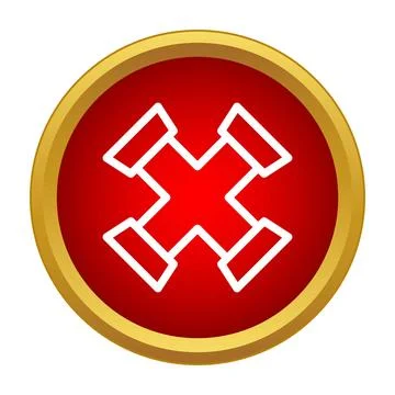 Red cancel button showing rejection and negative feedback Stock Illustration
