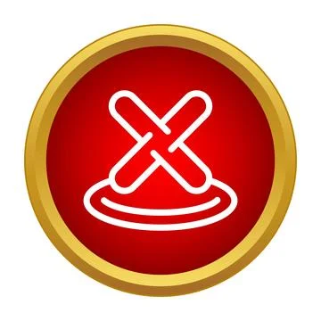 Red cancel button showing x mark and error Illustrazione stock