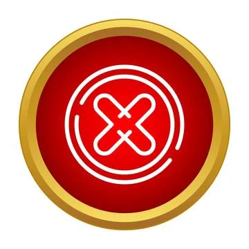 Red cancel cross mark button interface icon Stock Illustration