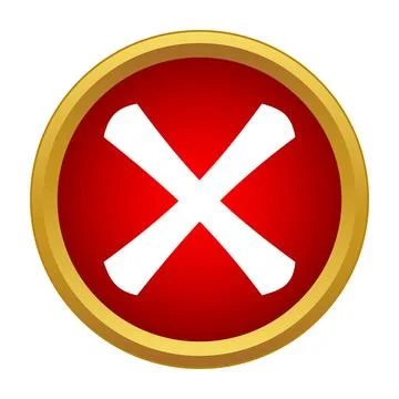 Red cancel reject error cross warning button icon Stock Illustration