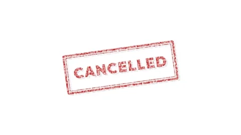 Red Cancelled Rubber Stamp Animation on White Background 4K Vídeo Stock 339029191