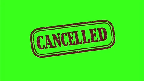 Red cancelled stamp for editing on green background Stock Footage 341482840