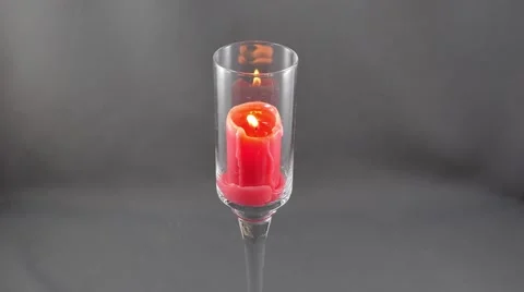 Red candle burning. Stock Footage 64207368