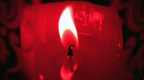 Red Candle in the dark 2 Stock Footage 305120