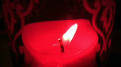 Red Candle in the dark Video stock 305118