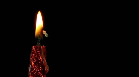 Red candle in the dark Stock Footage 68873993