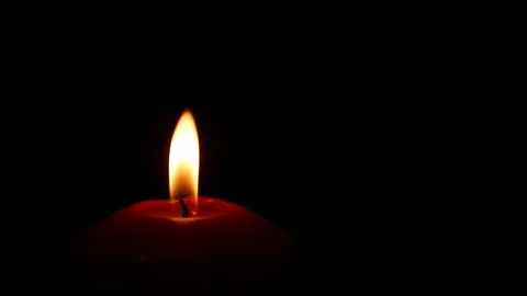 Red Candle in the Dark Stock Footage 124419464