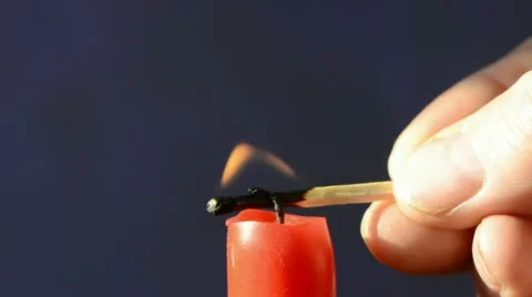 Red candle fire Stock Footage