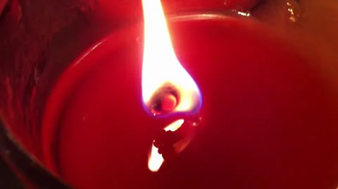 Red Candle Flame Stock Footage 24826299