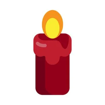 Red candle with flame icon symbolizing luck, light, prosperity, and new beg.. Stock Illustration