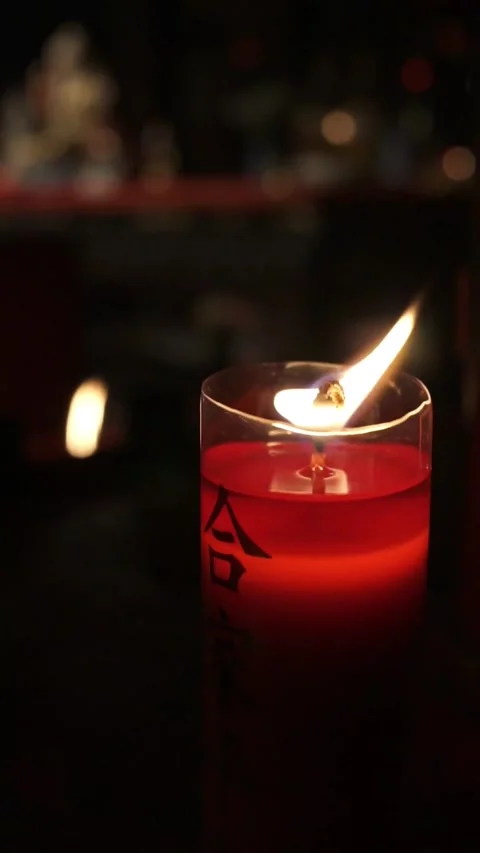 Red Candle Stock Footage 298155172