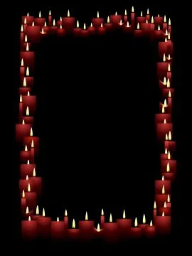 Red candle frame Stock Illustration