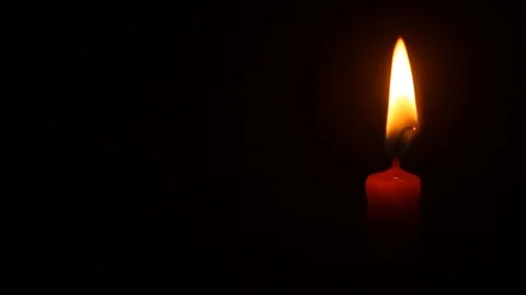 Red Candle isolated on Black Background Video stock 120734734
