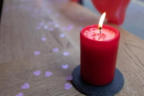 Red Candle, isolated Stock-Fotos