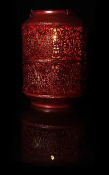 Red candle lamp Stock Photos