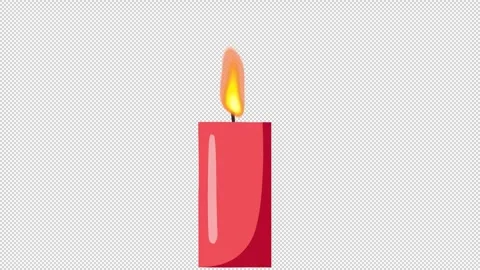 Red Candle. Lit Candle Animation. Cartoon Stock Footage 337603124