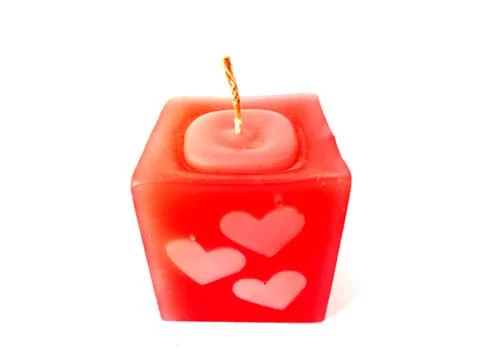 Red candle pattern heart Stock Photos