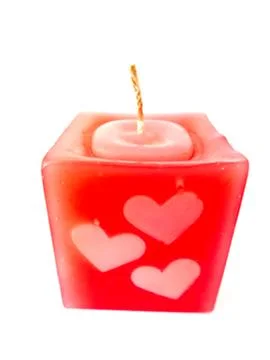 Red candle pattern heart Stock Photos