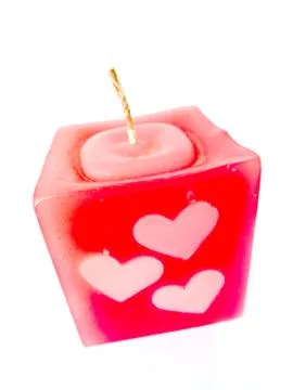 Red candle pattern heart 스톡 사진