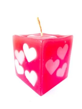Red candle pattern heart Stock Photos
