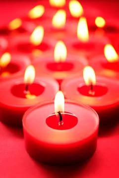 Red candles background Stock Photos