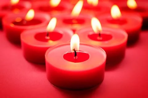 Red candles background Stock Photos