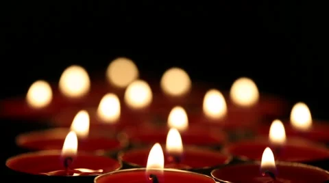 Red candles burning Stock Footage 58110661