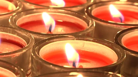 Red candles close up Video stock 49088482