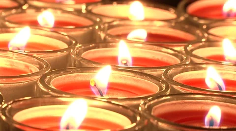 Red candles close up Video stock 49088953