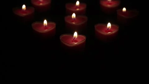 Red candles in the dusk Stock Footage 155551565