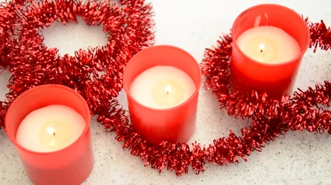 Red candles Stock Footage 44193463