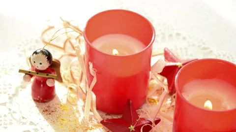 Red candles Stock Footage 44193924